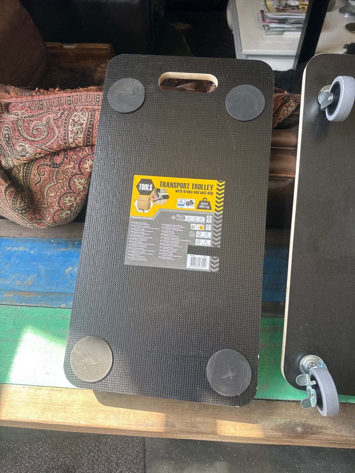 Transportroller met rem en antislip, max 200kg, 100 liter of meer, Ophalen of Verzenden, Nieuw, Transportkar