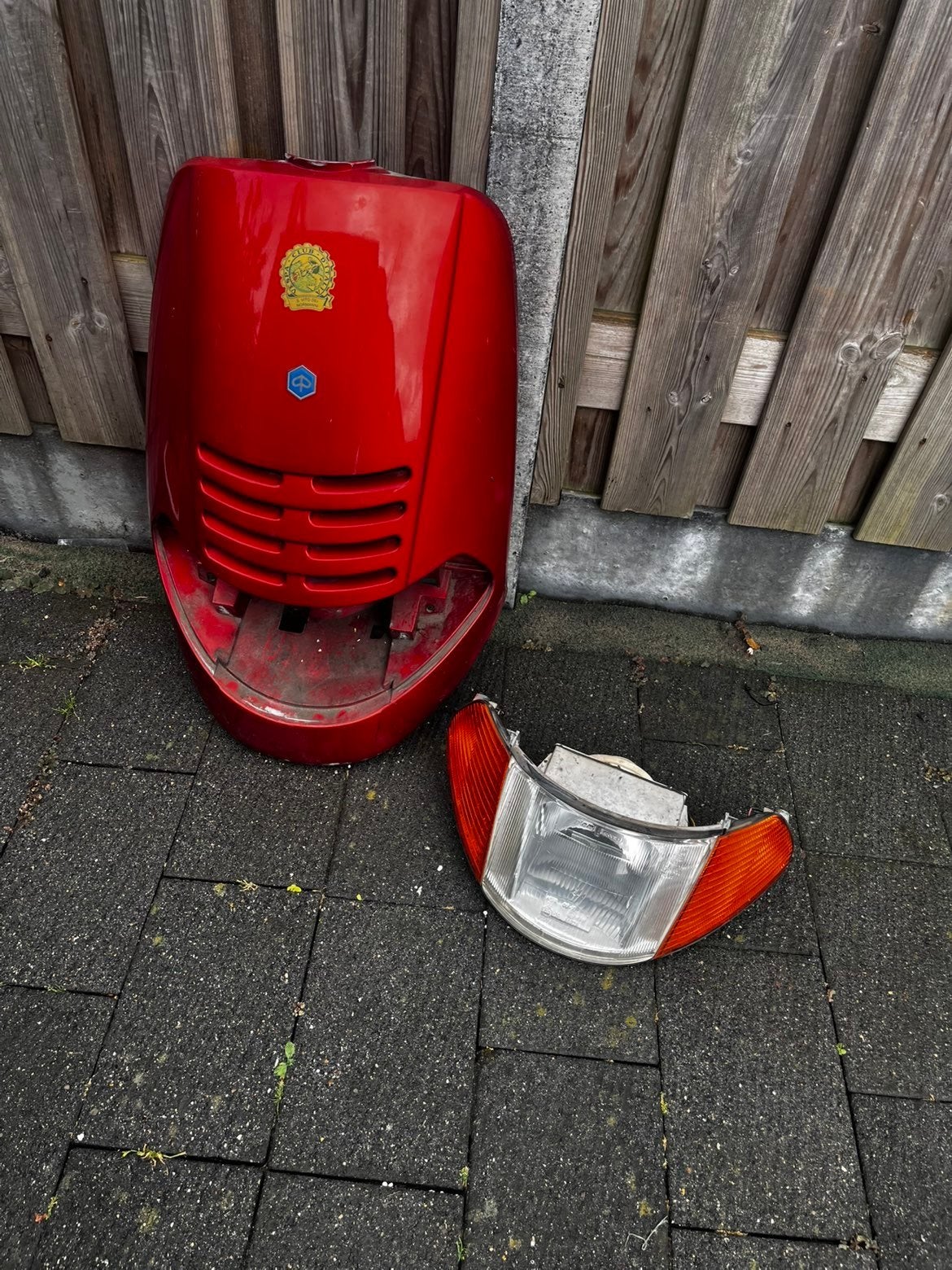hexagon voorkap met lamp, Ophalen, Benzine