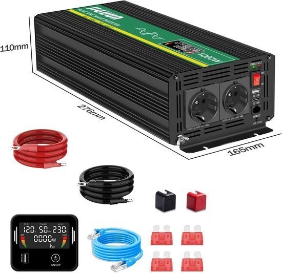 1000W Zuivere Sinus Omvormer – Stroomomzetter, Corvance B.V., Verzenden, Nieuw, Corvancebol@gmail.com