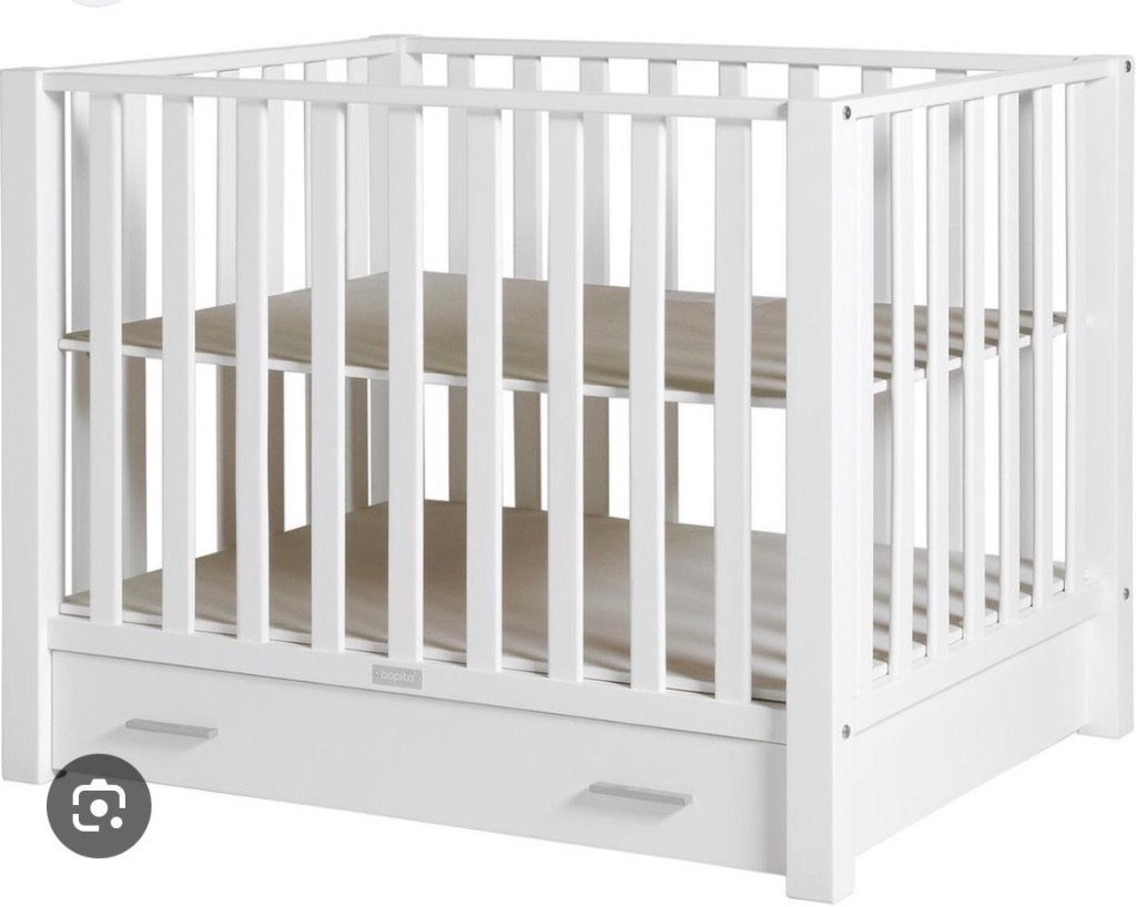Bopita Brent box met lade en matras, Ophalen, Gebruikt, Vierkant, Lade
