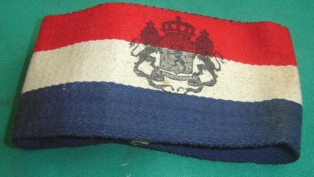 armband rijks politie kort na de oorlog, Verzamelen, Militaria | Tweede Wereldoorlog, Verzenden, Overige soorten, Nederland, Overige typen