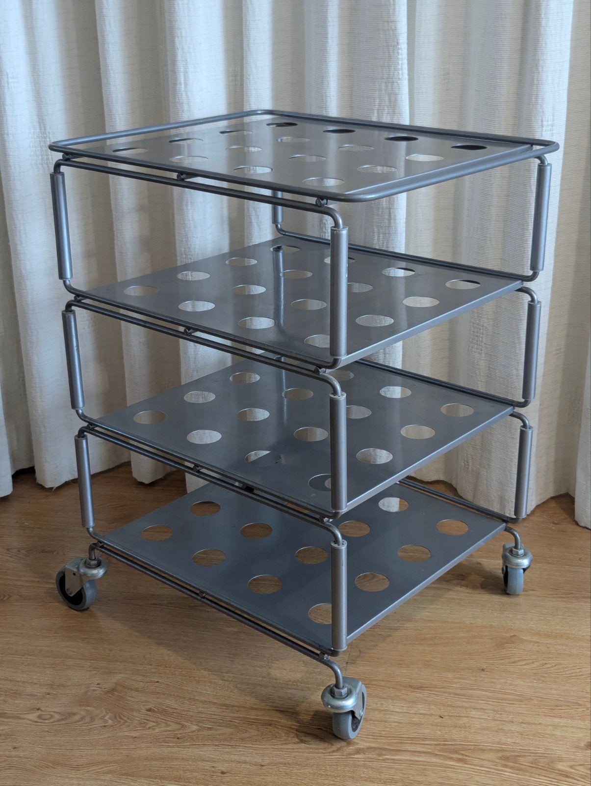 Vintage Ikea Tunsta trolley uit 1991, Ophalen, Gebruikt, Rechthoekig, Minimalistisch vintage industrieel