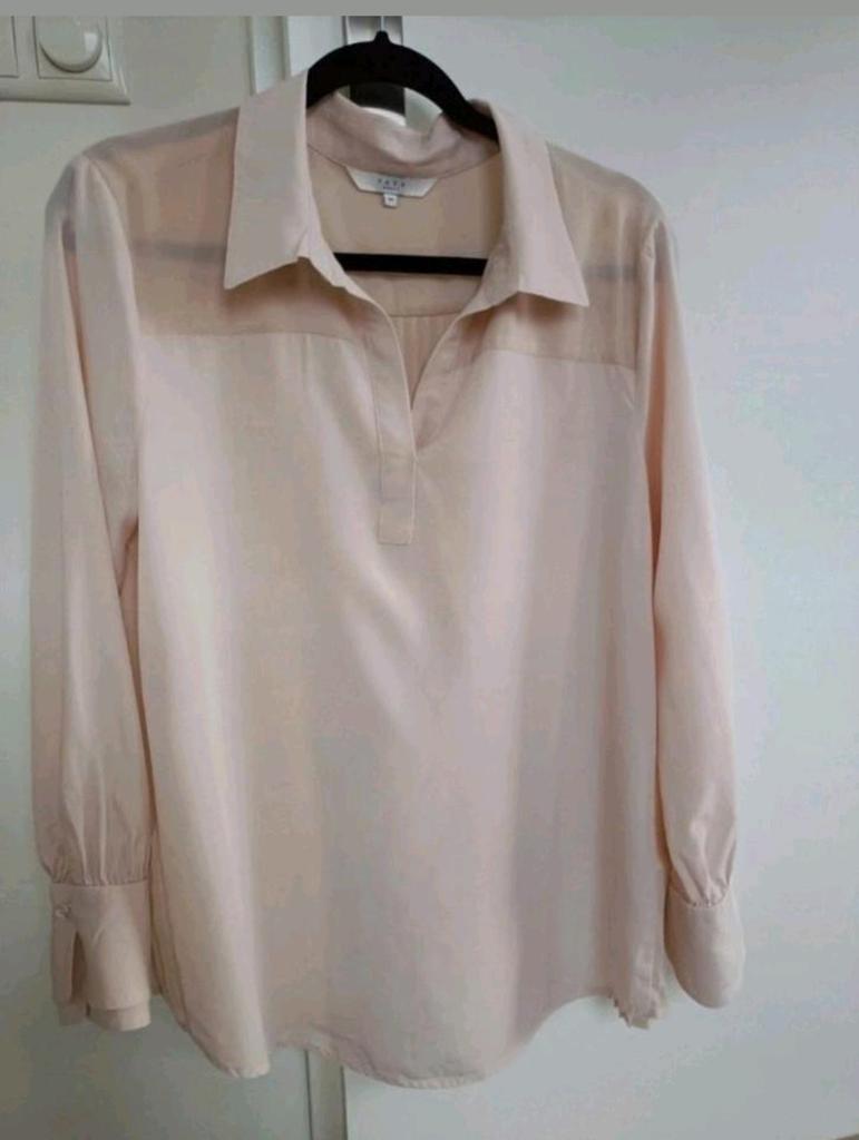 Prachtige blouse met plissé - Maat 40 - Yaya, Kleding | Dames, Yaya, Ophalen of Verzenden, Zo goed als nieuw, Beige