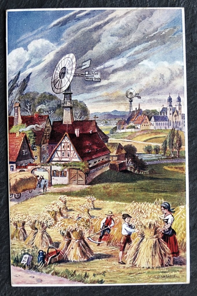 Reclame Athlet-Staal-Windturbines, Dresden, 1930 korenschoof, Verzenden, 1920 tot 1940, Gelopen, Overige thema's