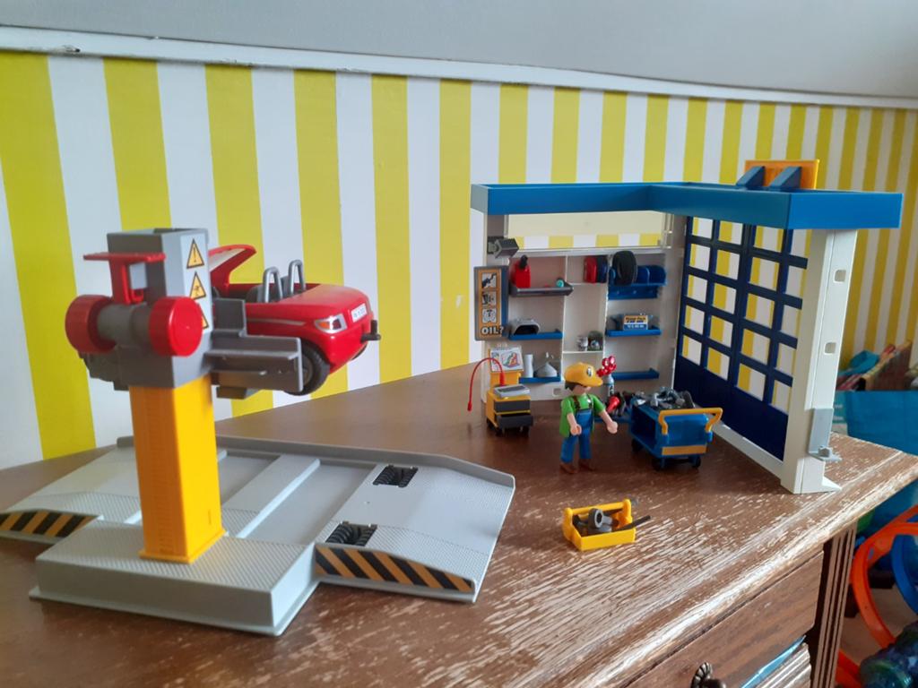 Playmobil Garage met Auto en Monteur, Kinderen en Baby's, Speelgoed | Playmobil, Ophalen of Verzenden, Gebruikt, Complete set
