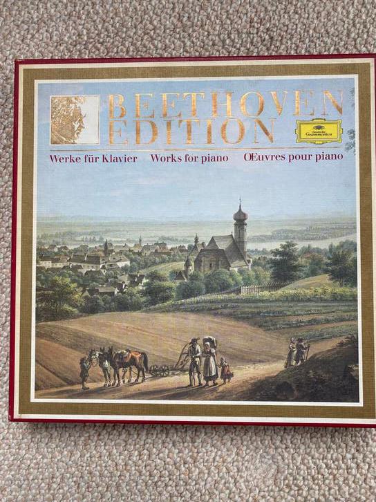 Grammofoonplaten, box met 14 grammofoonplaten Beethoven, Cd's en Dvd's, Vinyl | Klassiek, Ophalen, Kamermuziek, Zo goed als nieuw