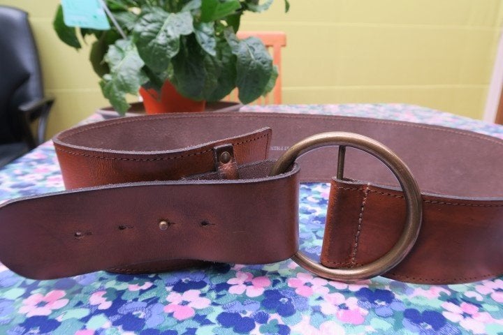 Riem leder bruin Josephine & Co - 92 cm - breedte 7 cm, Josephine & Co, Echt leder, Tailleriem, Ophalen of Verzenden