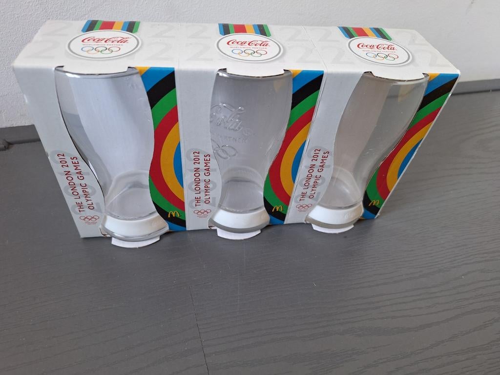 McDonald's Coca-Cola Olympische Spelen Glazen Set (3), Nieuw, Ophalen of Verzenden, Meerkleurig, Overige merken
