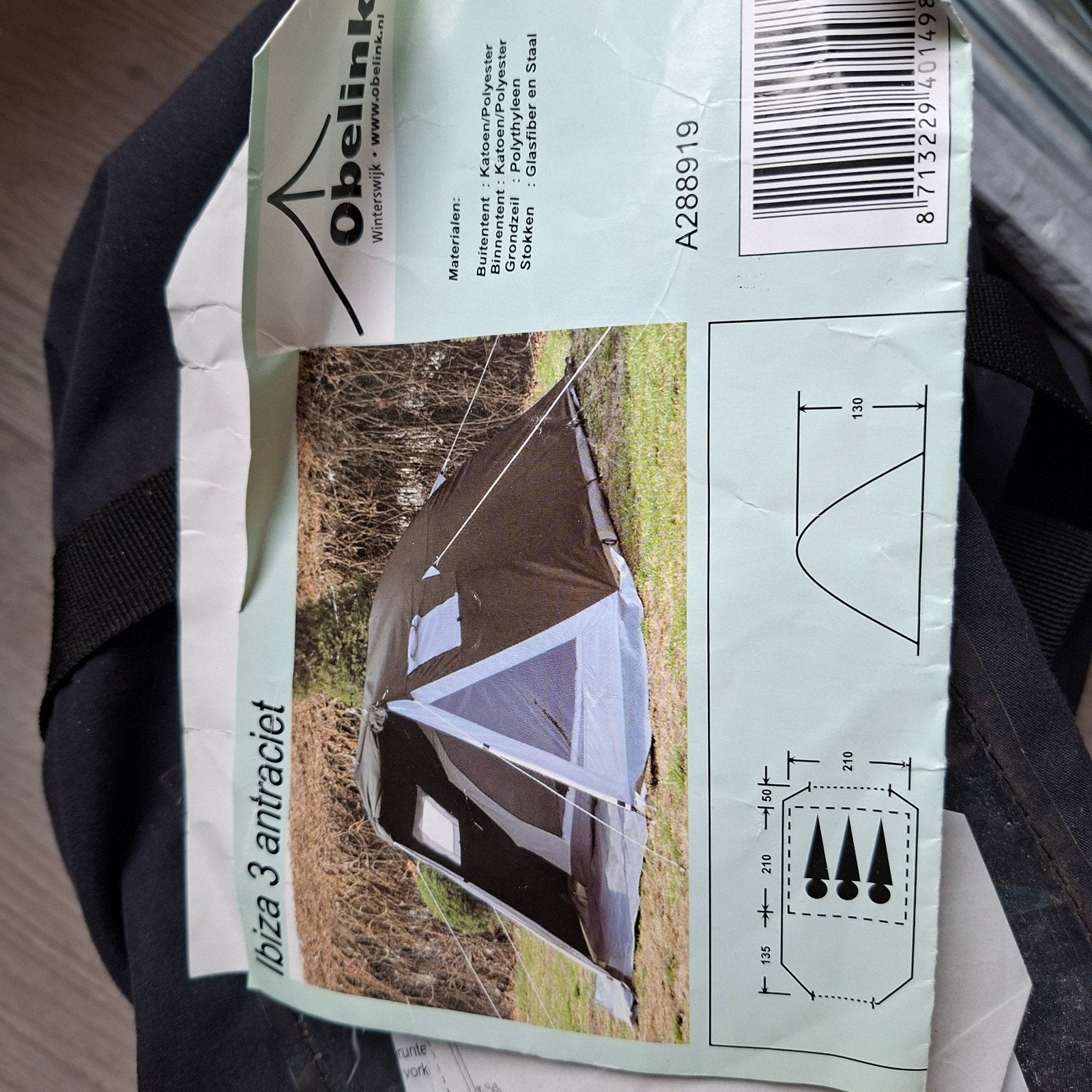 Opbergtas en tentstokken, Caravans en Kamperen, Tenten, Ophalen of Verzenden, Tot en met 2