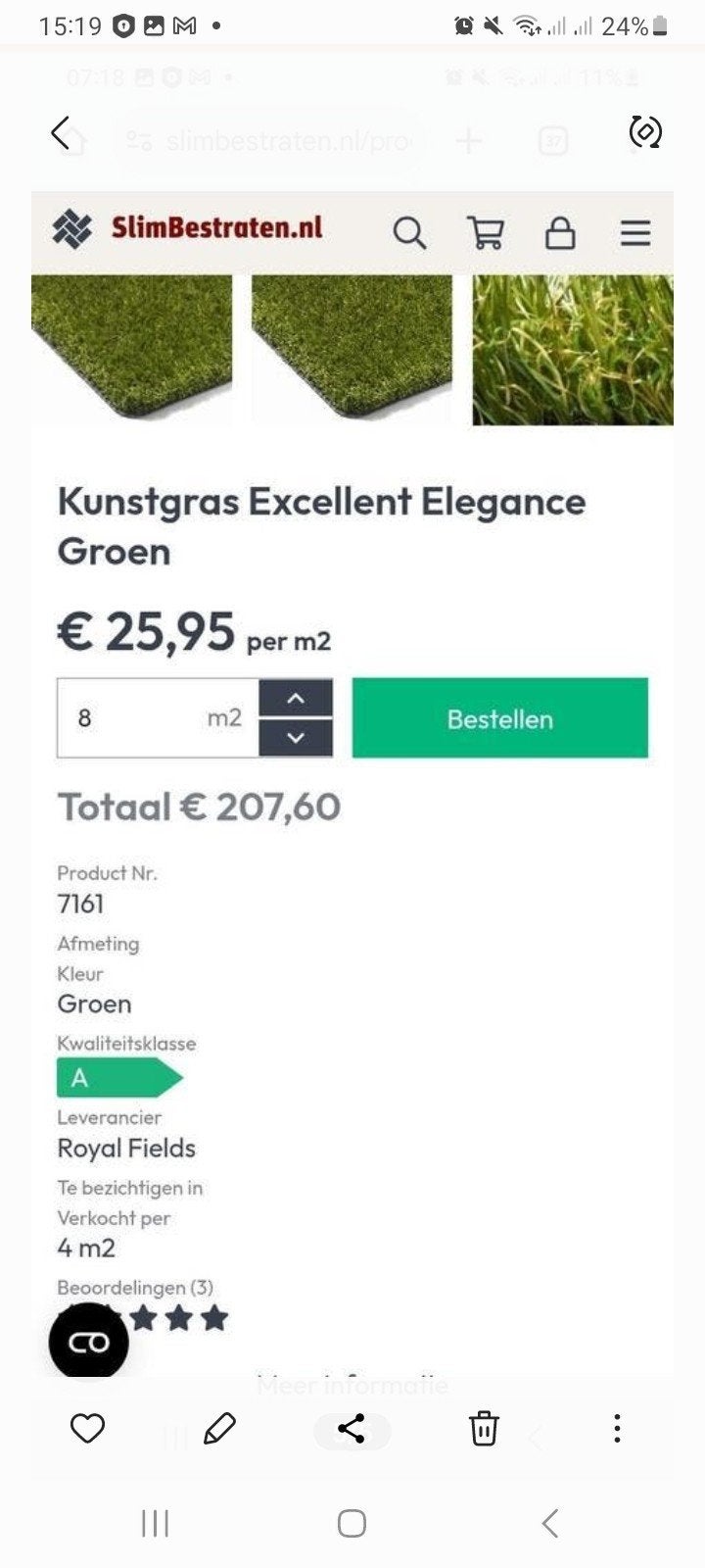 Kunstgras nieuw, Tuin en Terras, Gras en Kunstgras, Ophalen, Nieuw, Minder dan 10 m²