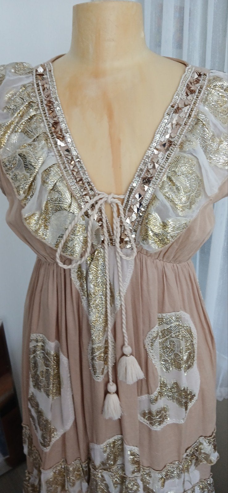 Prachtige maxi uitgaansjurk  ibiza style mt M, Maat 38/40 (M), Zie foto, Overige kleuren, Verzenden