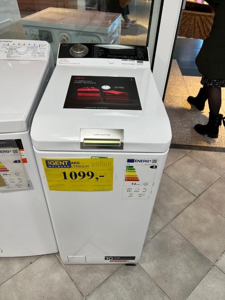AEG LTR8ULM Bovenlader Wasmachine, Ophalen, 1200 tot 1600 toeren, 4 tot 6 kg, Energieklasse A of zuiniger