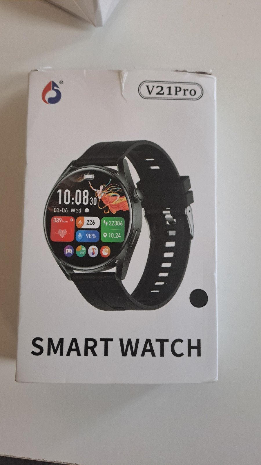 V21Pro Smartwatch - Nieuw in doos, V21Pro, Calorieverbanding, Zwart, Nieuw