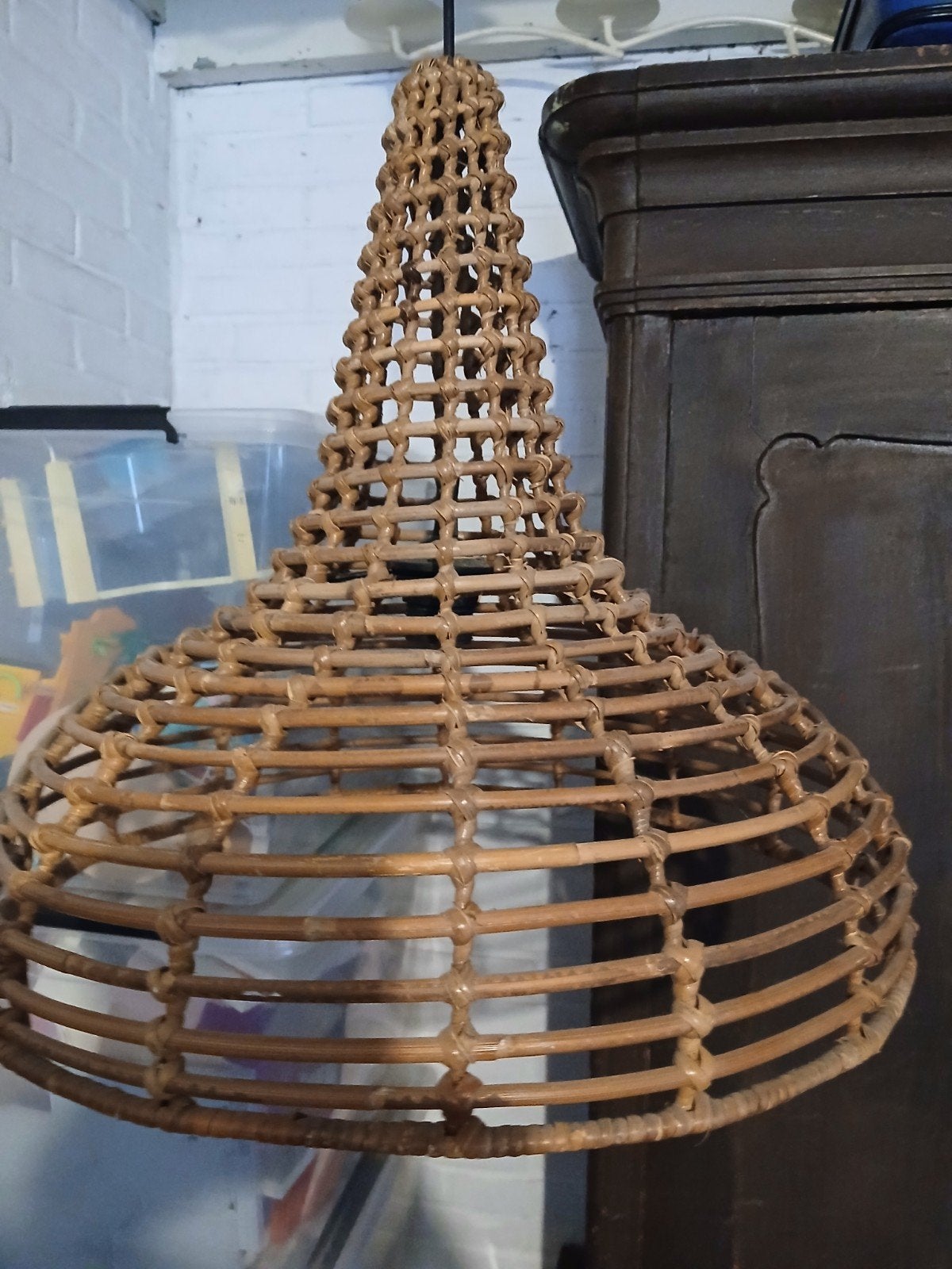 prachtige bamboe hanglamp, Ophalen, Nieuw, Hanglamp