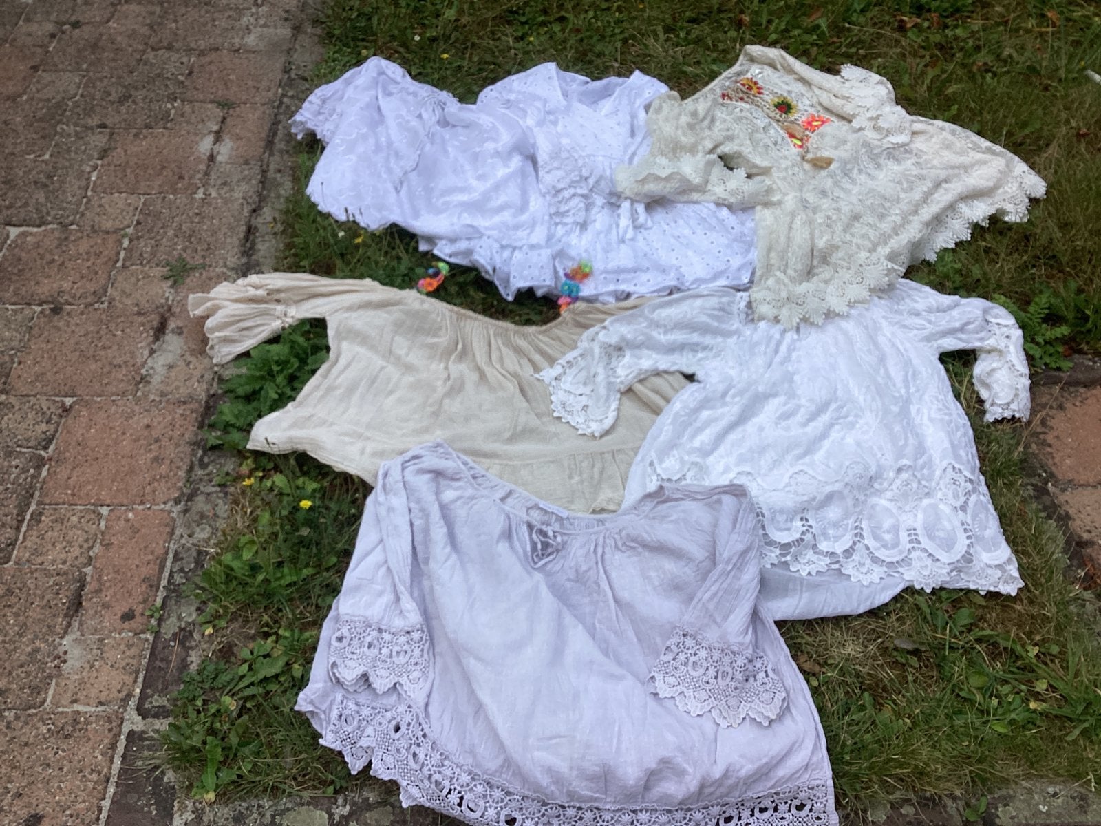 Tuniek Borduursel Bloemen Kant Katoen Maat 42/44 Ibiza Boho, Wit, Maat 42/44 (L), Ophalen of Verzenden, Zo goed als nieuw