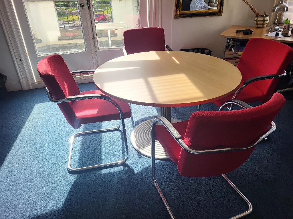 Ronde tafel, Huis en Inrichting, Tafels | Eettafels, Ophalen, Gebruikt, Rond, Vier personen