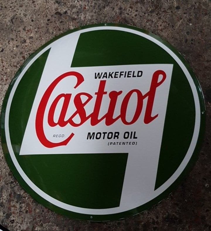 Castrol olie mooi emaillen reclame bord & veel andere borden, Reclamebord, Ophalen of Verzenden, Zo goed als nieuw, Info@americansaleshop.nl