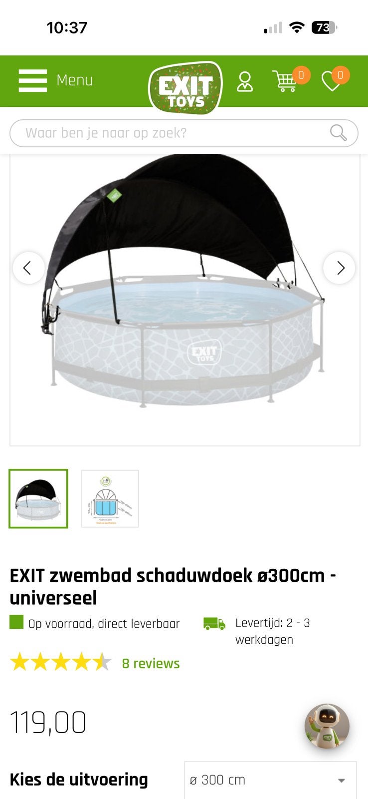 Universeel zonnescherm voor zwembad rond 3 m nieuw, Tuin en Terras, Zwembad-toebehoren, Ophalen, Nieuw, Afdekzeil