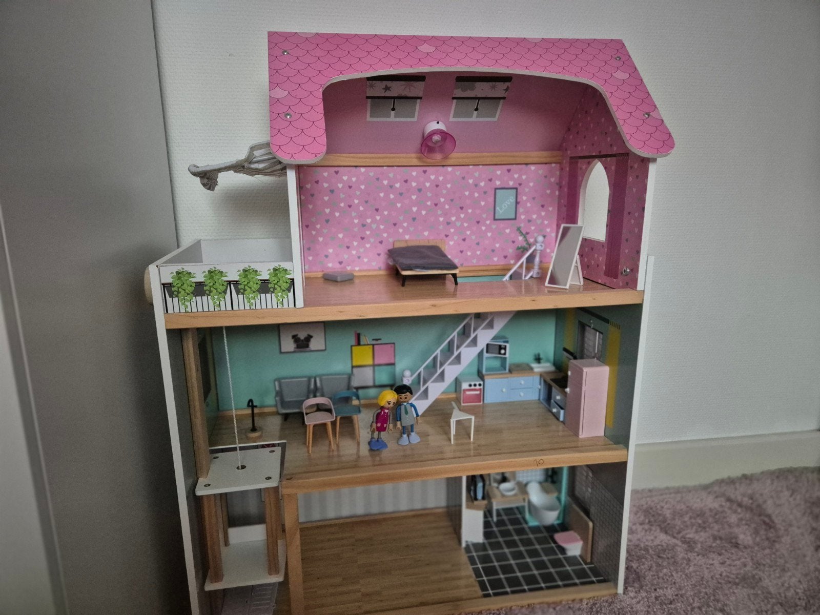 Poppenhuis voor meisjes, Kinderen en Baby's, Speelgoed | Poppenhuizen, Ophalen, Zo goed als nieuw, Poppenhuis