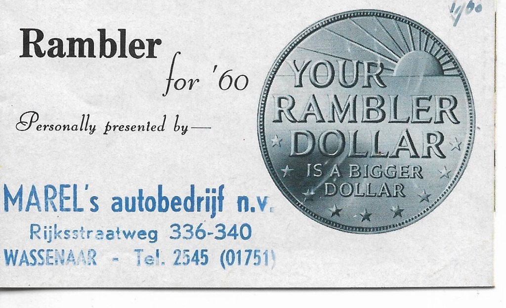 Mini folder Programma RAMBLER 1960 (USA)., Rambler, Nieuw, Ophalen of Verzenden, Overige merken