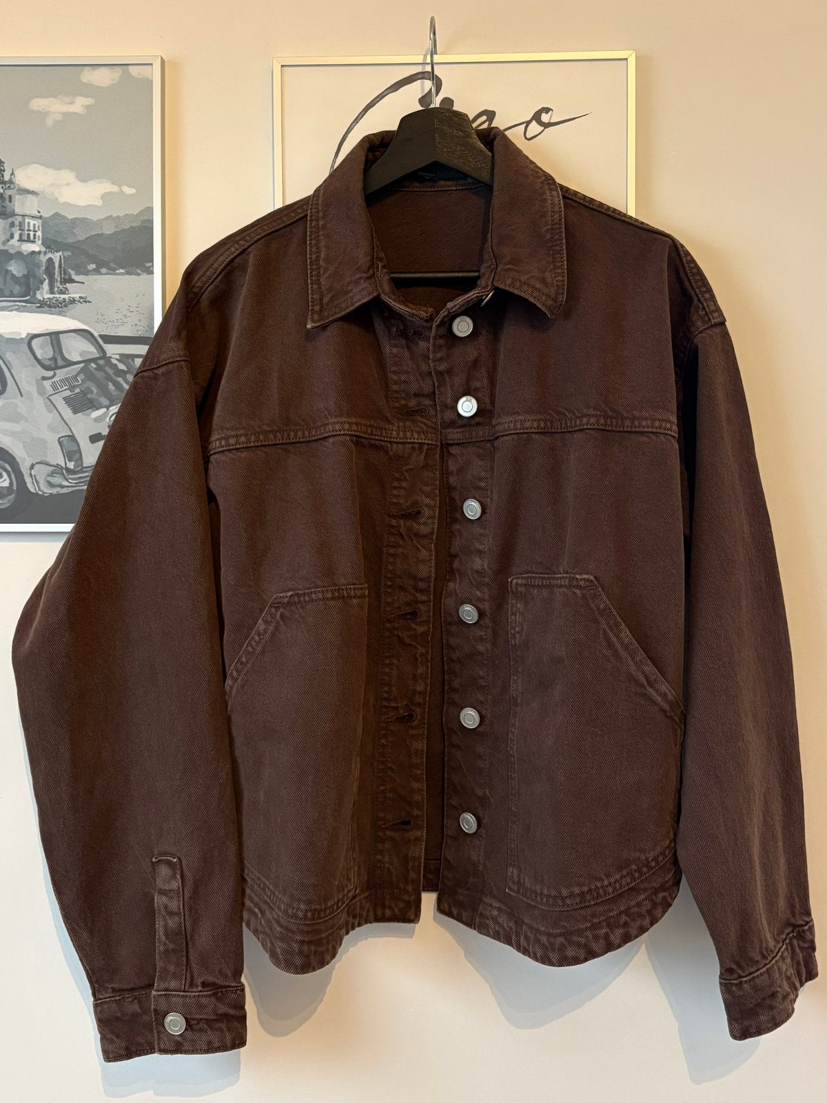 Bruin spijkerjasje - Zara - XS, Kleding | Dames, Bruin, Verzenden, Nieuw, Maat 34 (XS) of kleiner