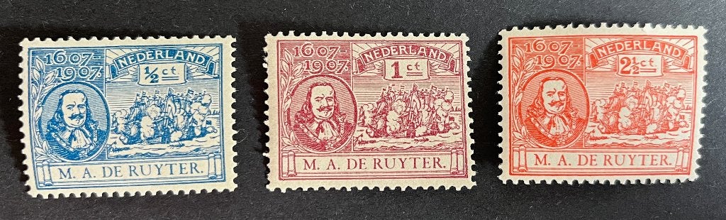 NVPH 87 -89 Michiel de Ruyter, Postzegels en Munten, Postzegels | Nederland, Ophalen of Verzenden, T/m 1940, Postfris