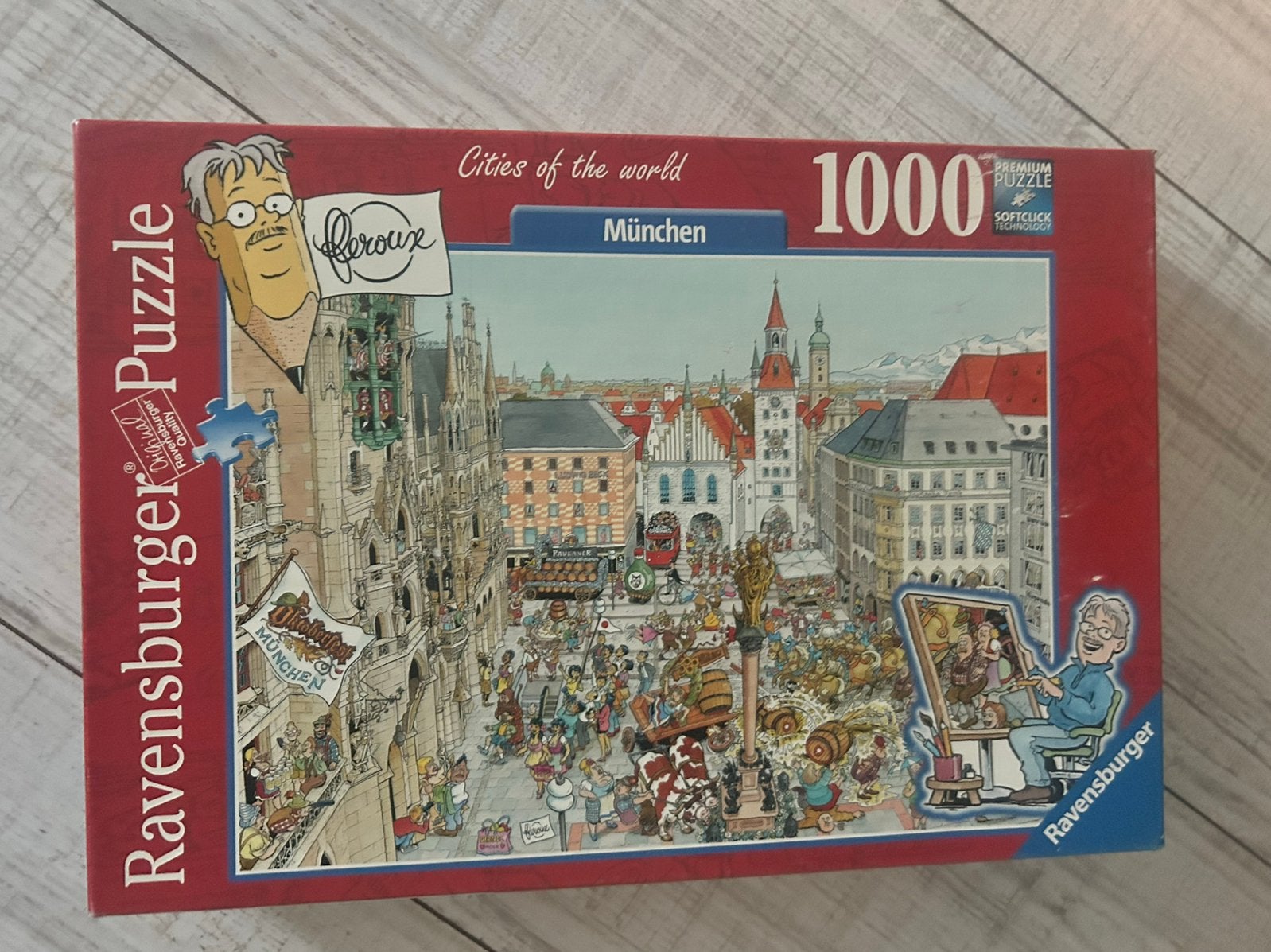 Ravensburger puzzel cities of the world munchen, Hobby en Vrije tijd, Ophalen, 500 t/m 1500 stukjes, Zo goed als nieuw, Legpuzzel
