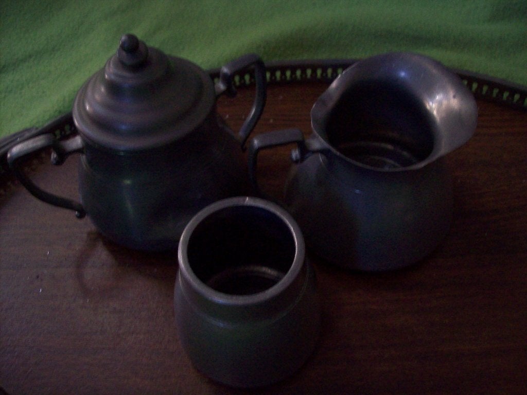 Set van 3 suiker melk 3kannetje en lepelvaasje, Antiek en Kunst, Ophalen of Verzenden