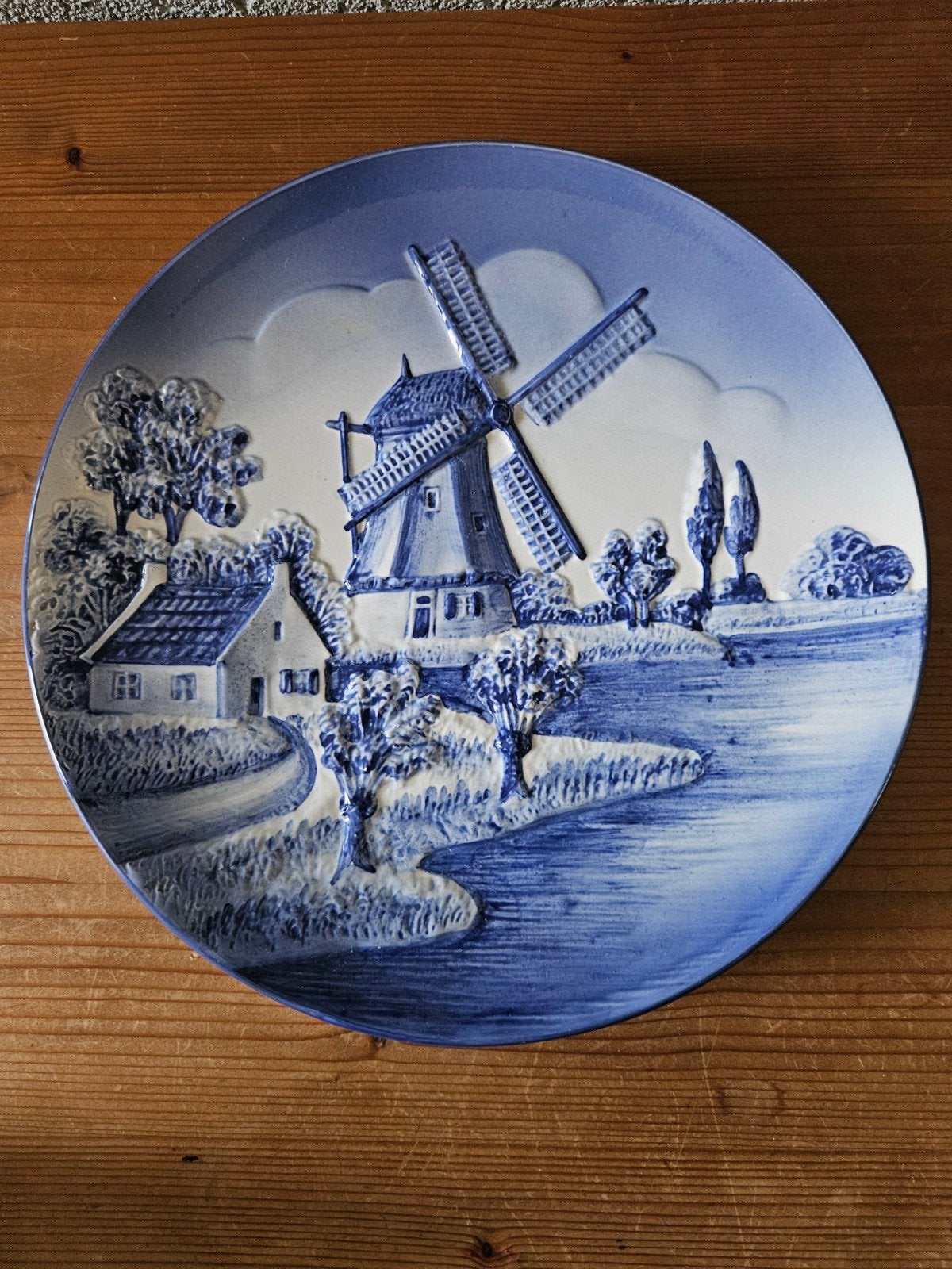 Vintage Wandbord Molenlandschap - Made in Western Germany, Ophalen of Verzenden