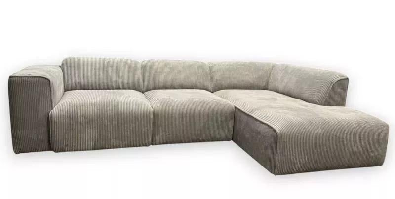 Nieuwe moderne hoekbank beige ribstof xxl modulaire bank, Huis en Inrichting, Banken | Bankstellen, Verzenden, Nieuw, 150 cm of meer