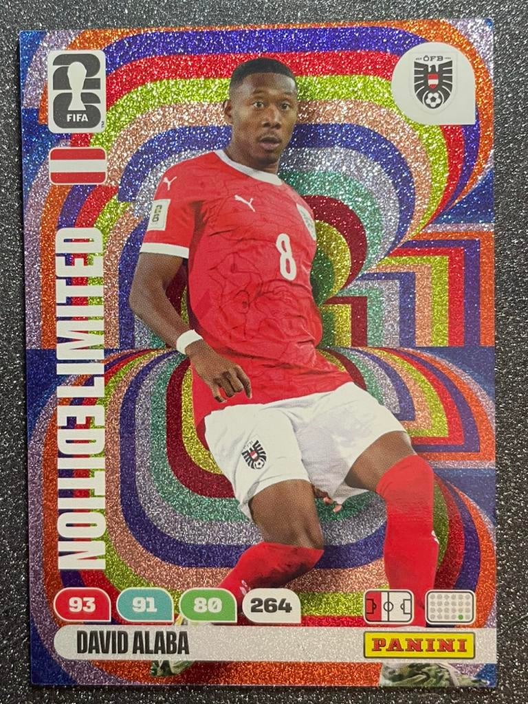Panini Fifa WORLD CUP 2026  LIMITED EDITION  ALABA  AUSTRIA, Verzenden, Zo goed als nieuw, Plaatje