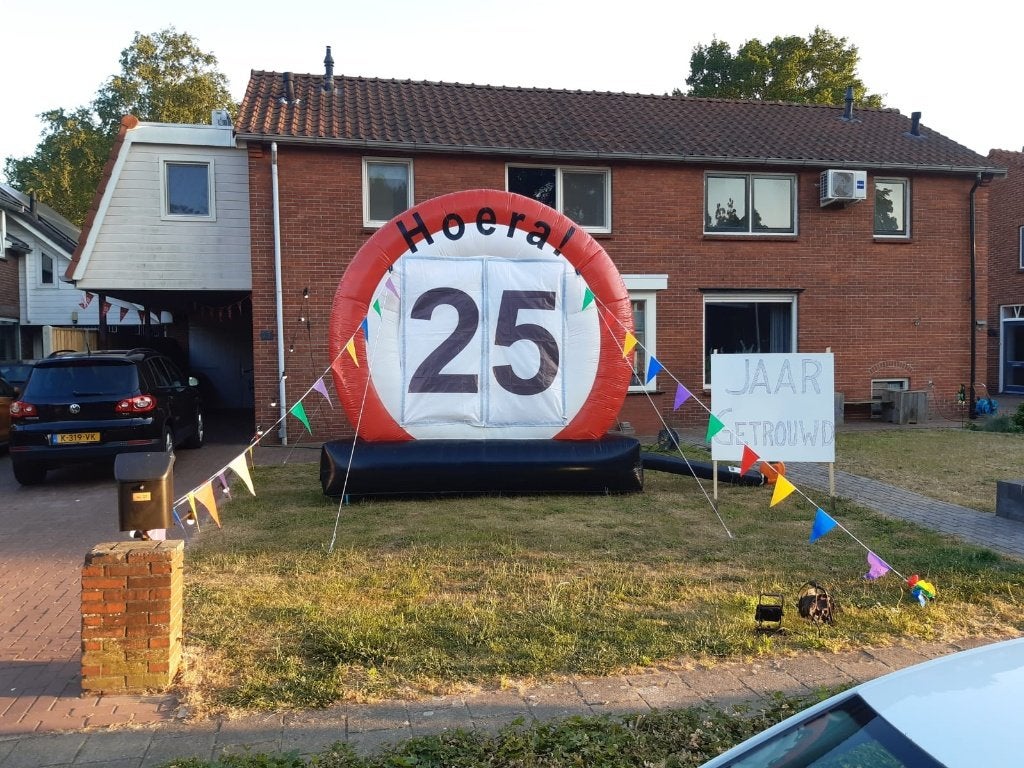 verkeersbord verhuur verjaardag bord huren, Ophalen, Zo goed als nieuw, Verjaardag