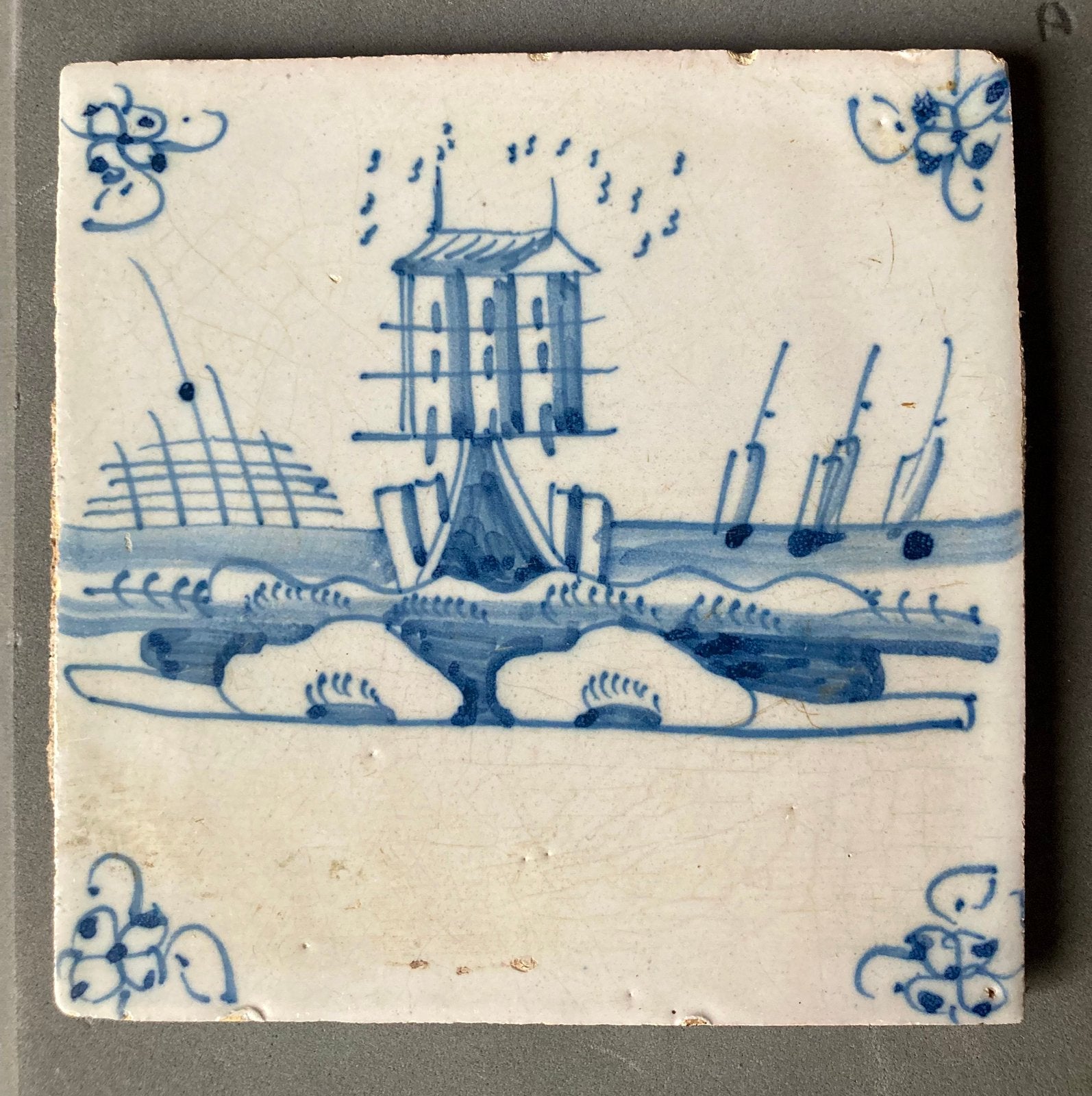 Delftsblauwe tegel  ‘ duiventil’, Ophalen of Verzenden