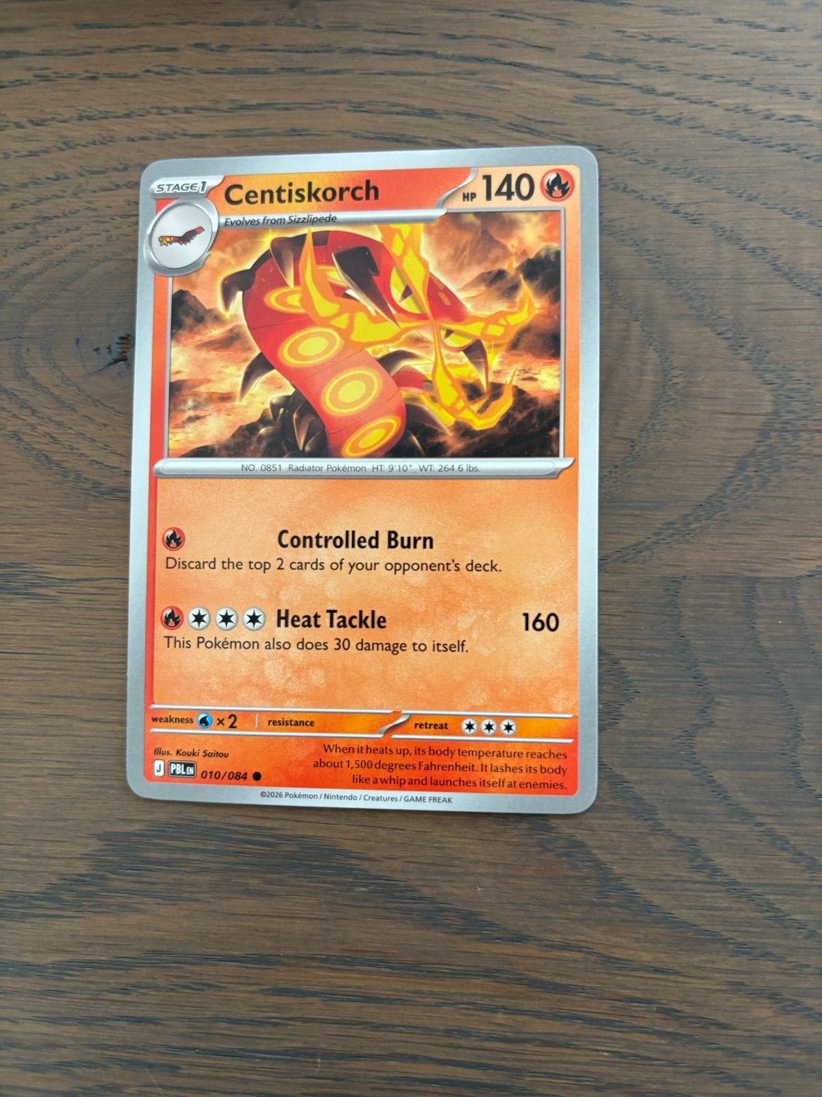 Pokémon Kaart Centiskorch 010/084 PBLC, Ophalen of Verzenden, Nieuw, Losse kaart