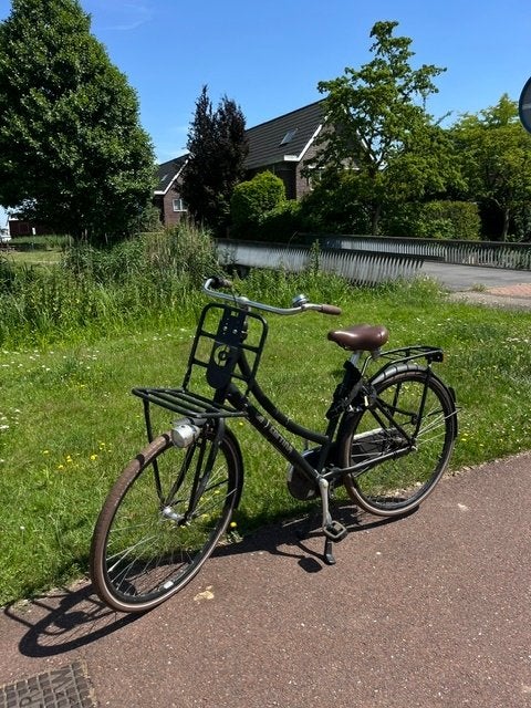 Zwarte Cortina Fiets U4 3 versnellingen, Terugtraprem, Gebruikt, Versnellingen, 56 cm of meer