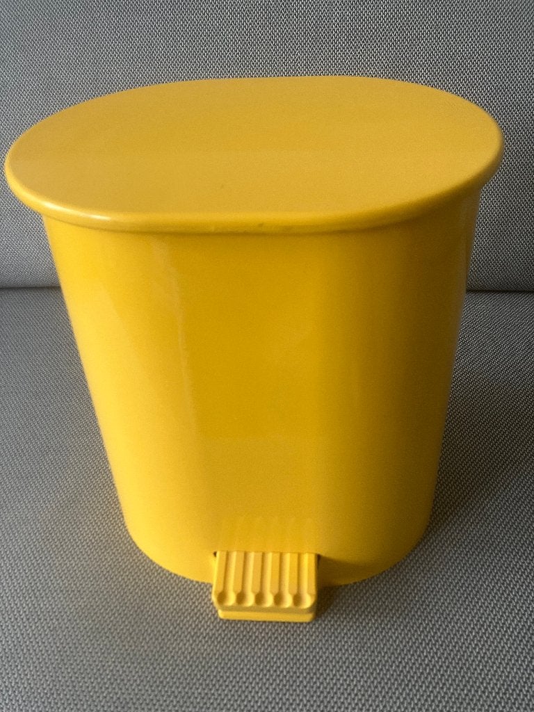 Geel pedaalemmertje van designer Olaf von Bohr Italy, Huis en Inrichting, Kunststof, Gebruikt, Met pedaal, Ophalen of Verzenden