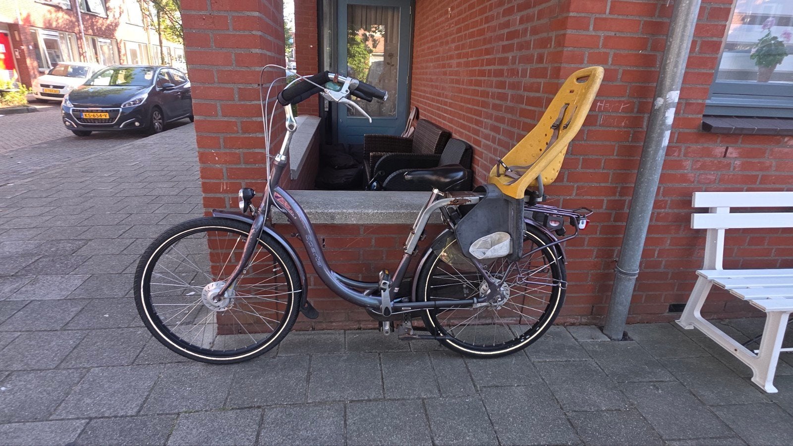 Sparta Amazone damesfiets met kinderzitje, Fietsen en Brommers, Fietsen | Dames | Damesfietsen, Ophalen, Sparta, 50 tot 53 cm