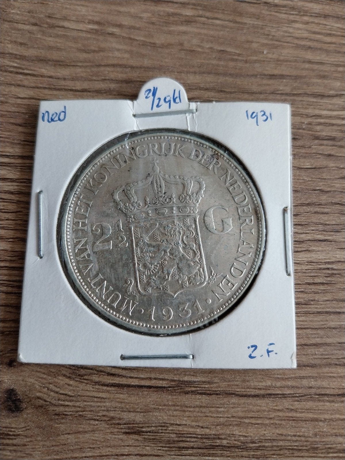 Zilveren 2½ Gulden Koningin Wilhelmina 1931, Zilver, Ophalen of Verzenden, Koningin Wilhelmina, Losse munt