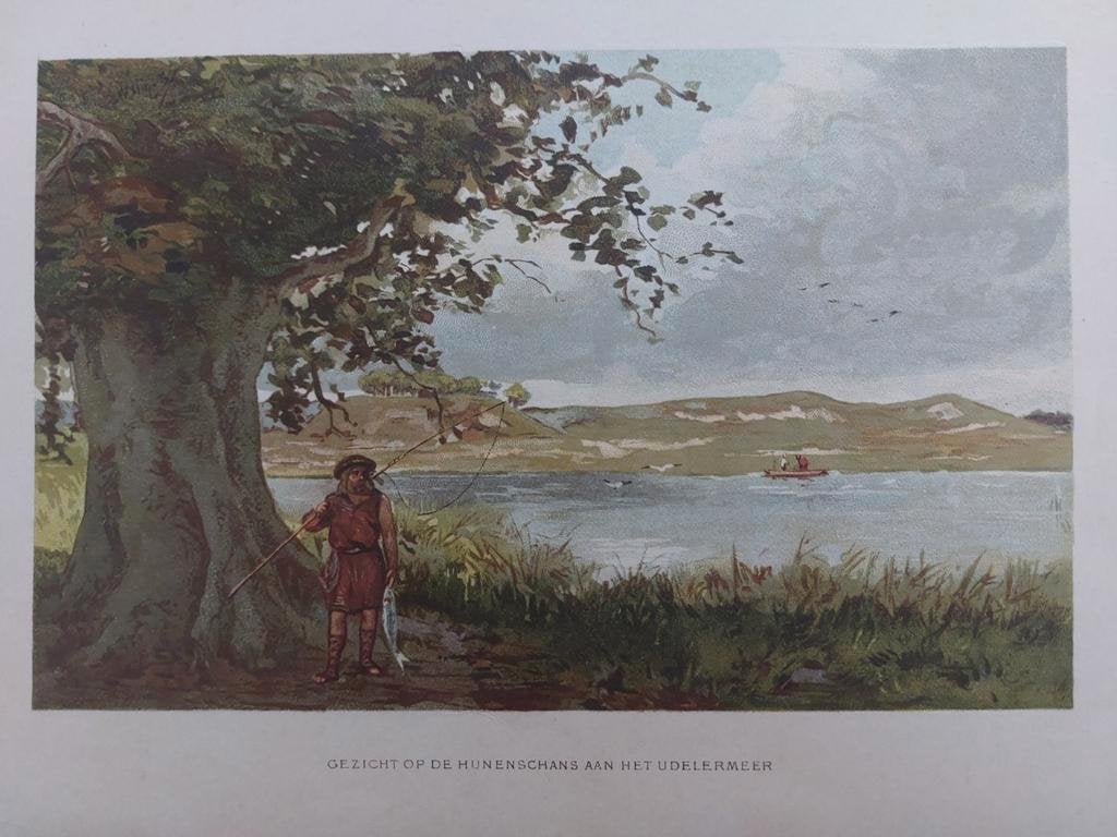 14/ Chromo Litho 1910 Hunenschans Udelermeer Garderen Uddel, Antiek en Kunst, Ophalen of Verzenden