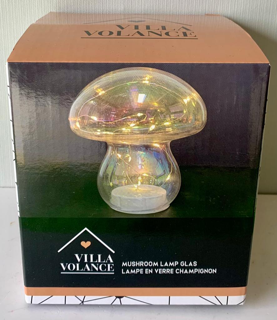 Mushroom Lamp Glas [15x13cm] Nieuw, Ophalen of Verzenden, Nieuw, Glas, Minder dan 50 cm