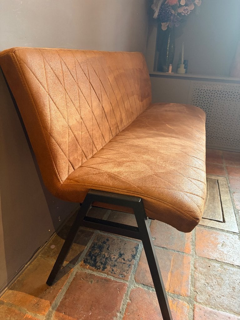 Bankje bruin, Huis en Inrichting, Ophalen, 75 tot 100 cm, Kunststof