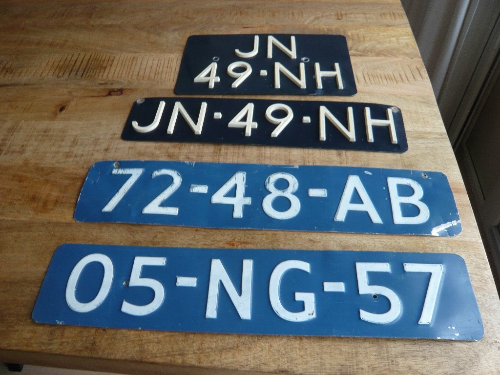 oude blauwe kentekenplaten voor oldtimer, Ophalen of Verzenden, Gebruikt