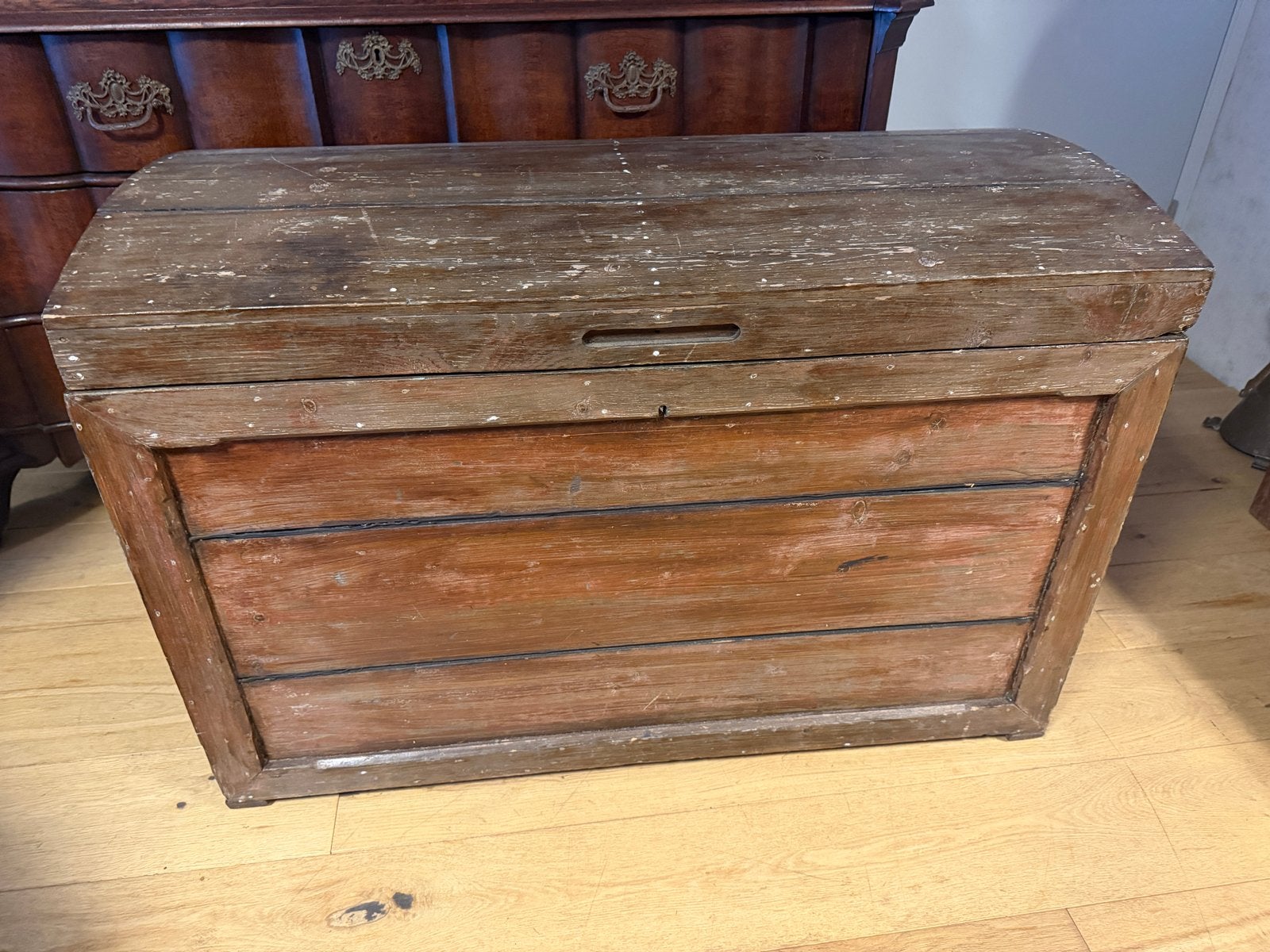 Antieke houten dekenkist - Authentiek en ruim, 50 – 75, Gebruikt, 100 tot 150 cm, Ophalen of Verzenden