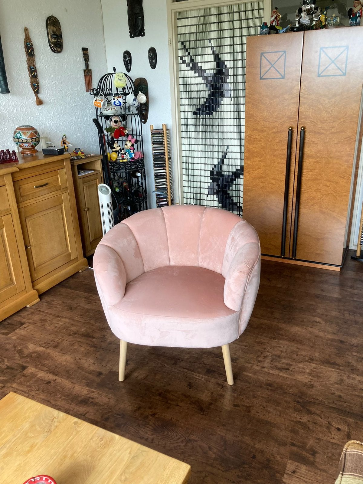 Roze fauteuils, Huis en Inrichting, Fauteuils, Ophalen, Zo goed als nieuw, 75 tot 100 cm, 50 tot 75 cm