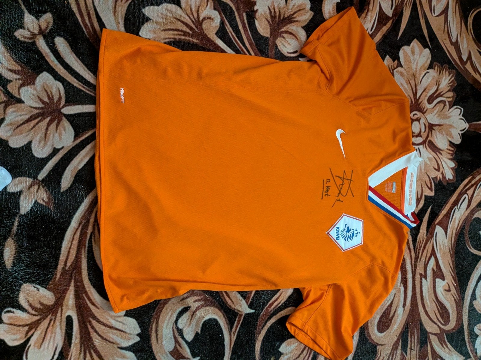 Nederlands elftal shirt '08 - Dirk Kuyt gesigneerd - Maat M, Kleding | Heren, Maat 48/50 (M), Nike, Oranje, Ophalen of Verzenden