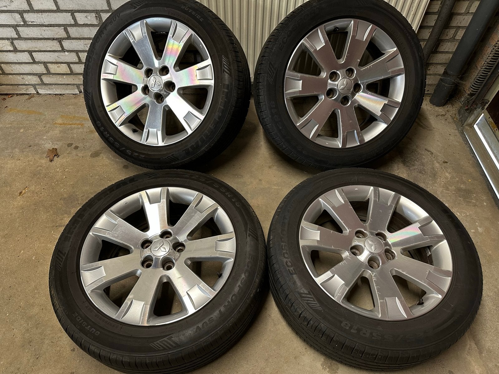 Mitsubishi Outlander 18 inch lichtmetalen velgen 225/55 R18, Ophalen, 18 inch, Gebruikt, Banden en Velgen