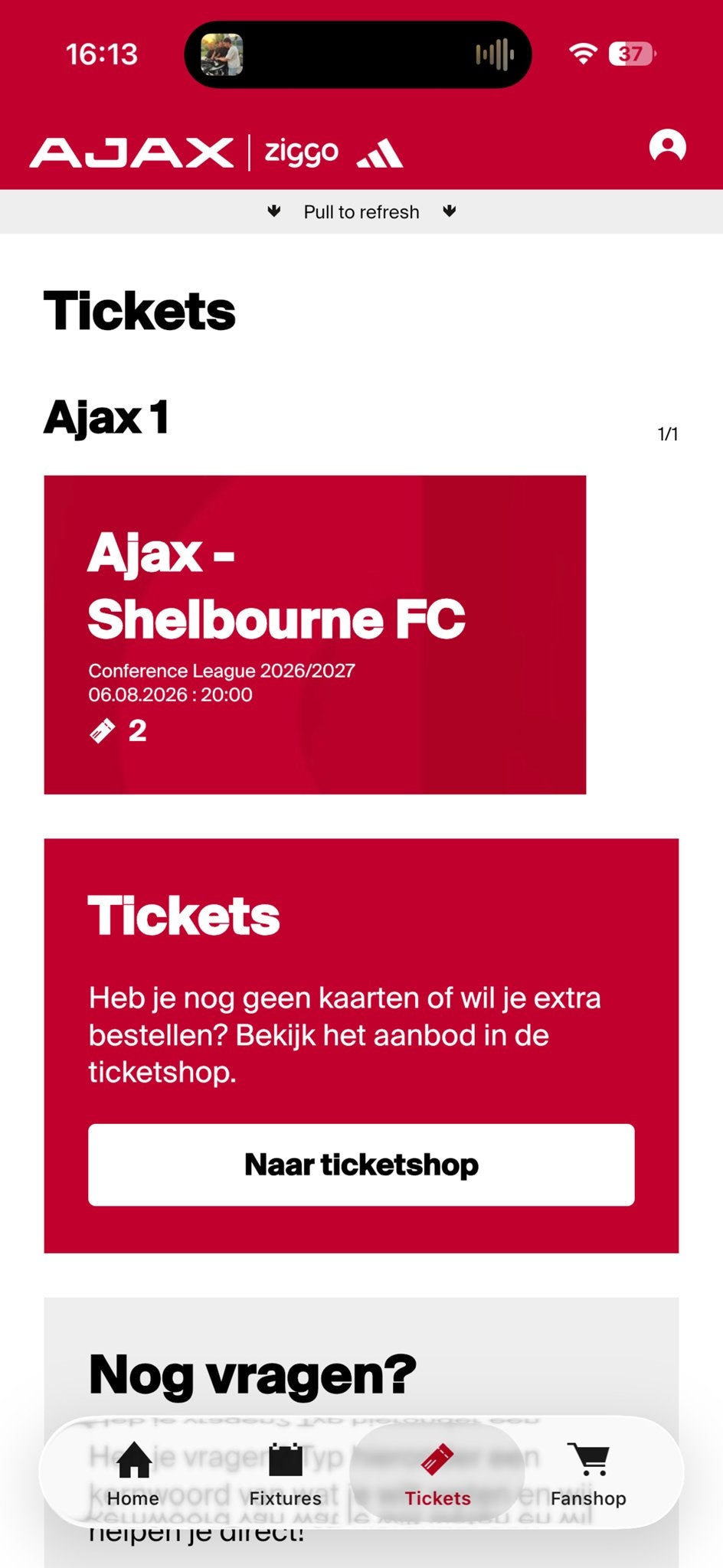 Tickets Ajax- Shelbourne Vak 122 rij 26, Tickets en Kaartjes