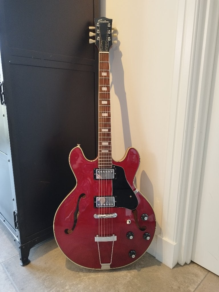 Custom A1511 thin hollow body 1974 Japan, Ophalen, Zo goed als nieuw, Hollow body, Overige merken