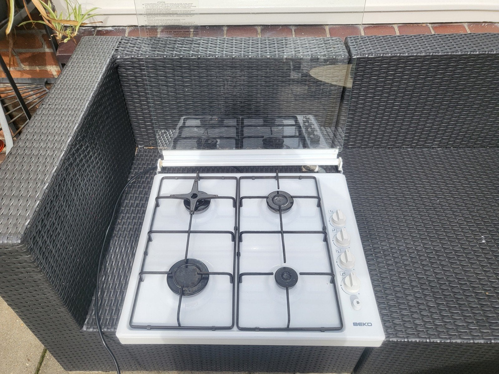Beko gasfornuis met 4 kookzones, Ophalen, Gebruikt, 4 kookzones, Gas