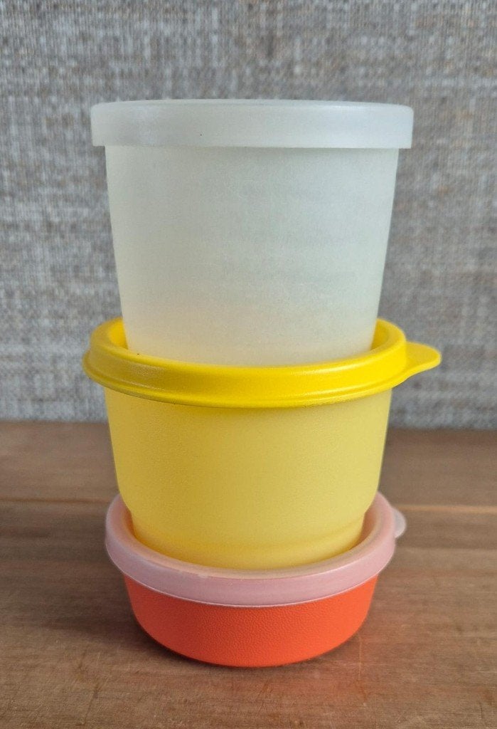 Tupperware snackcups Wit, Geel of Oranje NIEUW, Overige kleuren, Overige typen, Nieuw, Ophalen of Verzenden